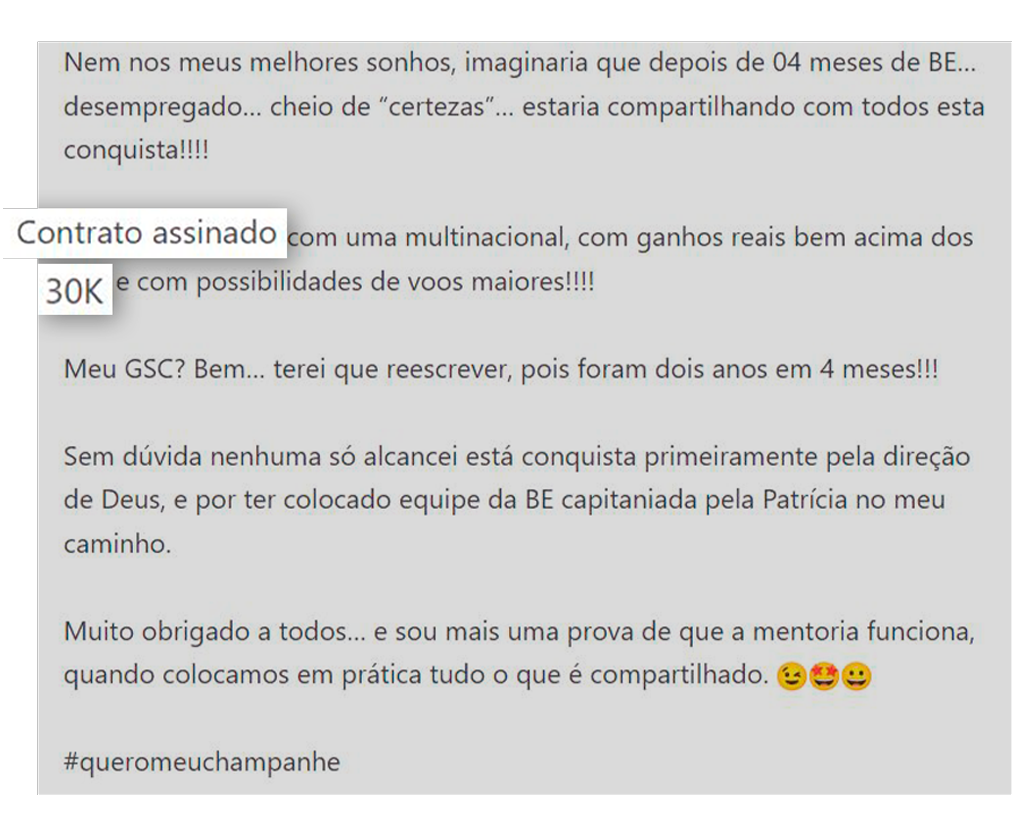 Depoimento de aluno da Bússola Executiva